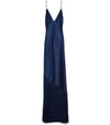 FLEUR DU MAL Midnight Blue Silk Bias Gown,210000028929