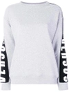 Versus Hidden Logo Printed Cotton Sweatshirt In B8636 Grey