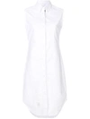 Thom Browne Sleeveless Pointed Collar Shirt In White