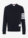Thom Browne Engineered 4-bar Cotton Sweatshirt In Blue