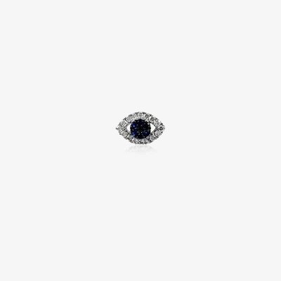Loquet 18k White Gold Evil Eye Diamond And Sapphire Charm