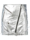 MANOKHI mini biker skirt,MANO89BIKER2NEWSILVER12535044