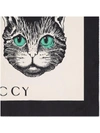 GUCCI GUCCI MYSTIC CAT PRINT SILK SCARF - WHITE,5016373G00112562528