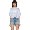 GIVENCHY GIVENCHY BLUE DISTRESSED LOGO SHIRT,BW700D 3015