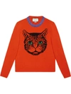 GUCCI MYSTIC CAT WOOL KNIT SWEATER,503897X9P1512562397