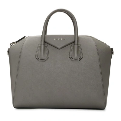 Givenchy 'small Antigona' Sugar Leather Satchel - Grey In Pearl Grey