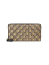 GUCCI GG SUPREME BEES ZIP AROUND WALLET,4101029F26G12562543