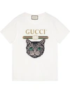 GUCCI Gucci logo T-shirt with Mystic Cat,492347X3L17