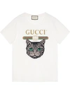 Gucci Logo T-shirt With Mystic Cat
