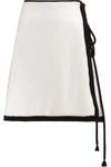 LANVIN Rope-trimmed wool mini wrap skirt,US 2526016084617571