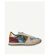 Valentino Camouflage-print Leather Sneakers In Beige Oth