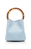 Marni Blue Pannier Leather Resin Handle Bucket Bag