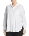 Lyssé Plus Schiffer Pocketed Pleated-back Button-down Shirt In White