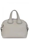 GIVENCHY NIGHTINGALE SMALL GREY LEATHER TOTE