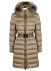 MONCLER TINUVIEL QUILTED FUR-TRIMMED COAT