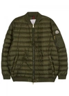 MONCLER GAUFRE DARK OLIVE QUILTED SHELL JACKET