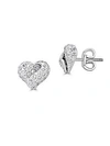 SAKS FIFTH AVENUE Diamond and 14K White Gold Heart Friction Earrings,0400096747581