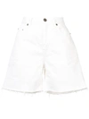 SAINT LAURENT SAINT LAURENT BAGGY FRAYED SHORTS - WHITE,500472YA88812553257