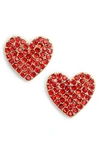 KATE SPADE YOURS TRULY PAVE HEART STUD EARRINGS,WBRUF124