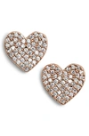 KATE SPADE YOURS TRULY PAVE HEART STUD EARRINGS,WBRUF125