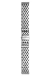 Michele Deco 16 16mm Diamond Bracelet Watchband In Silver
