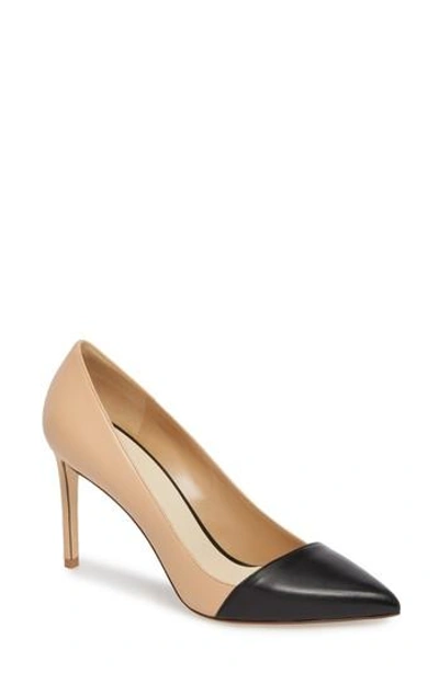 Francesco Russo Two-tone Leather Pumps In Nude