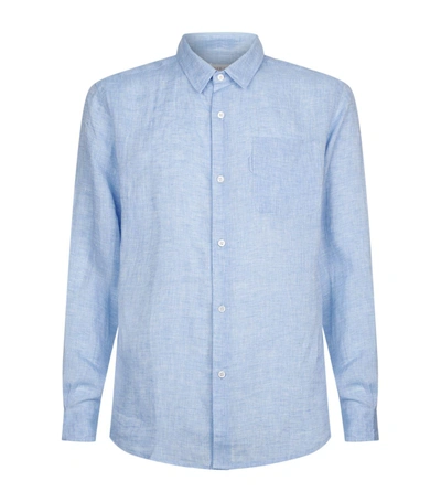 Derek Rose Monaco Regular-fit Linen Shirt In Blue