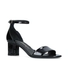 FERRAGAMO Patent Flower Heel Sandals,P000000000005855468