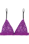 FLEUR DU MAL WOMAN SOFT-CUP LACE TRIANGLE BRA PURPLE,US 4772211932039134