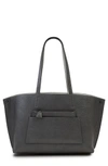 Akris Small Ai Reversible Leather Tote - Metallic In Grey Metallic/ Light Silver