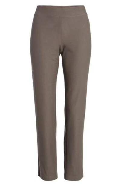 Eileen Fisher Stretch Crepe Slim Ankle Pants In Rye