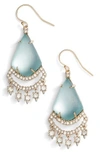 ALEXIS BITTAR CRYSTAL LACE LUCITE CHANDELIER EARRINGS,AB00E129079