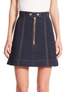 SONIA RYKIEL Zip-Front Denim Mini Skirt