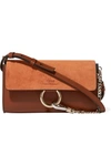 CHLOÉ FAYE MINI LEATHER AND SUEDE SHOULDER BAG