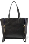 CHLOÉ MILO MEDIUM SUEDE-TRIMMED TEXTURED-LEATHER TOTE