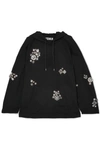 MCQ BY ALEXANDER MCQUEEN CRYSTAL-EMBELLISHED COTTON-JERSEY HOODED TOP