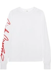 RE/DONE + CINDY CRAWFORD BEEFY PRINTED COTTON-JERSEY TOP