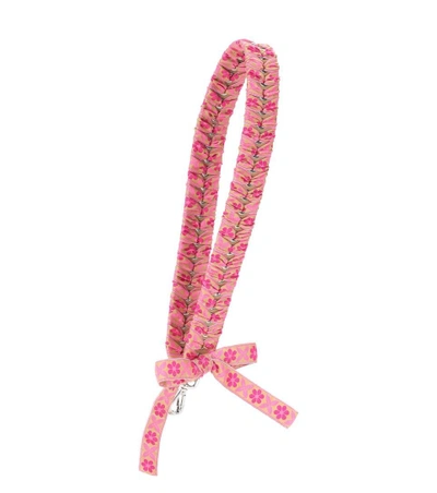 Fendi Lace-up Leather Bag Strap In Pink