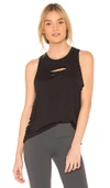 Alo Yoga Cut It Out Long Tank In Black