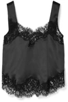 GIVENCHY LACE-TRIMMED SILK-CHARMEUSE CAMISOLE