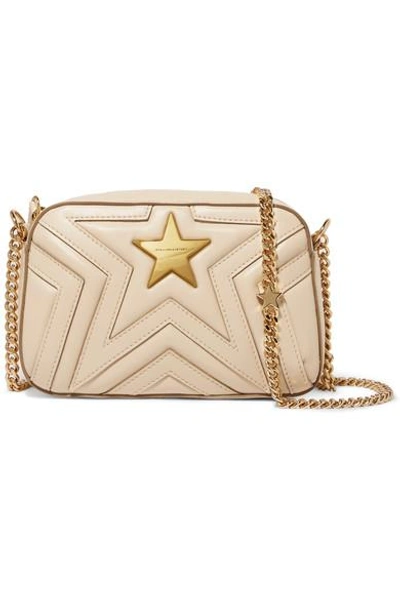 Stella Mccartney Mini Star Quilted Faux Leather Camera Bag - Ivory In Cream