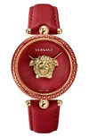 VERSACE PALAZZO EMPIRE LEATHER STRAP WATCH, 39MM,VCO120017