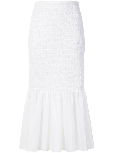 Calvin Klein 205w39nyc Fitted Cotton Midi Skirt In White