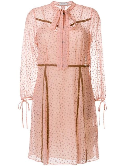 Coach Star Print Button Up Dress In Pink - Size 10