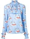 MACGRAW SWAN PRINT BLOUSE,LL01012500802