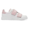 DOLCE & GABBANA DOLCE AND GABBANA WHITE AND PINK DOUBLE STRAP SNEAKERS,CK0155 AH361