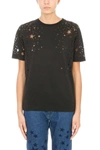 Stella Mccartney Short-sleeve Burnout Stars T-shirt In Black