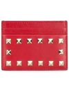 Valentino Garavani Rockstud Card Holder In Red