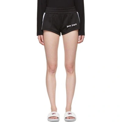 Palm Angels Striped Satin-jersey Shorts In Black