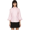 MARC JACOBS Pink Ruffle Sleeves Shirt,M4007159